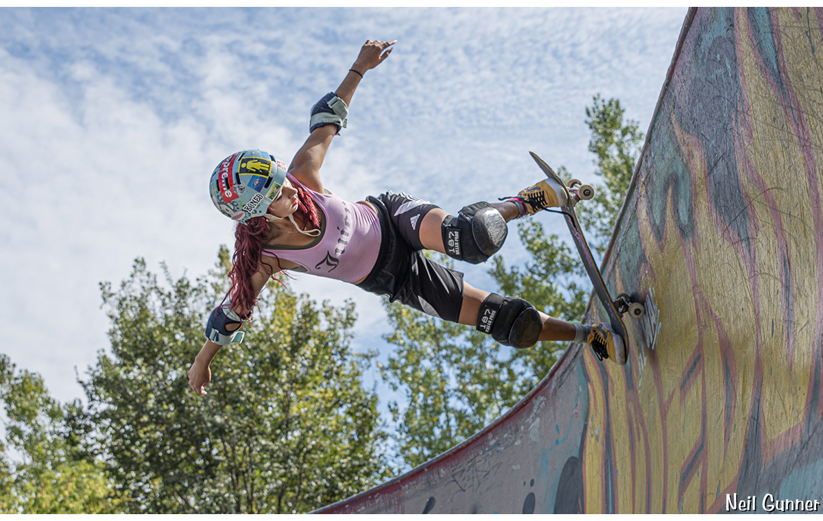 Sharlene hits the top of the vertical wall